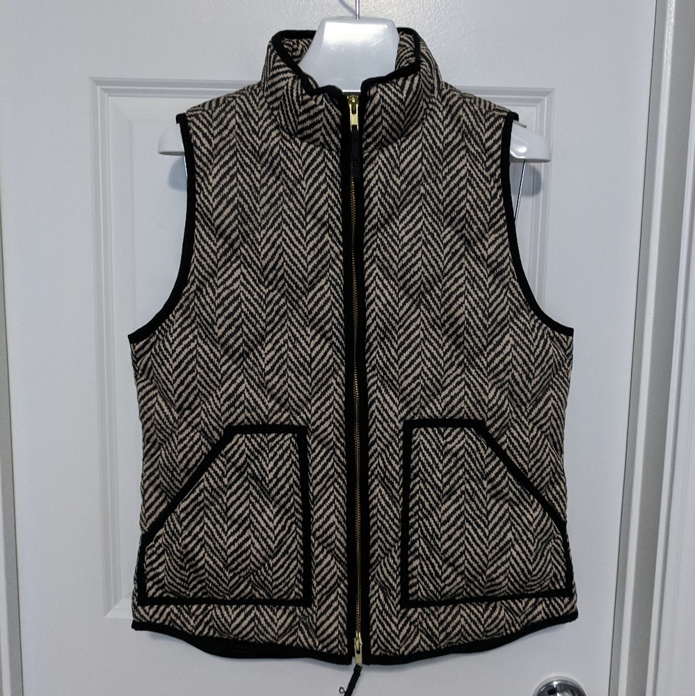 J. Crew Excursion Quilted Down Herringbone Vest S - image 3